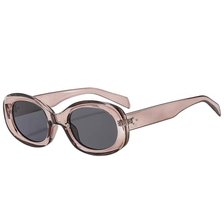 【 Select 】Retro Oval Flame Sunglasses (Grayish pink/Grey）