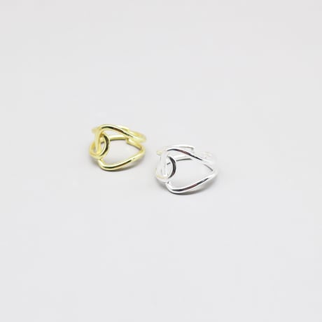 Overlap Double Line Open Ring（Gold） /  2111-RG144