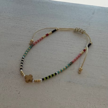 2604BR0122 / Color beads Bracelet（Gold）