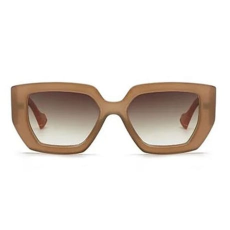 【 Select 】 Retro Oversized Square Sunglasses (Brown)