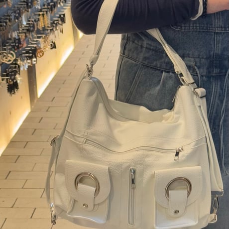 2507BG035(S)/ 2Way Shoulder Bag （White)