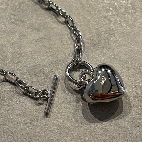 2507NC0350 / Mantel Heart charm Necklace（Silver）