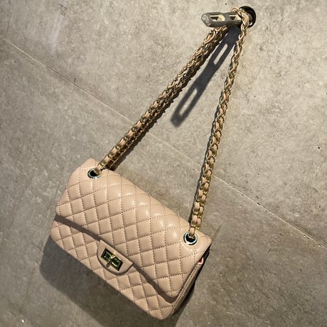 2502BG023(S) / 2Way Chain Quilting Shoulder Bag（Beige）