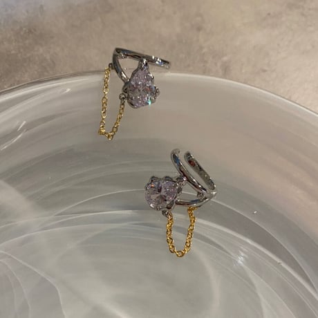 EC110 / Drop line store chain Earcuff(Silver)