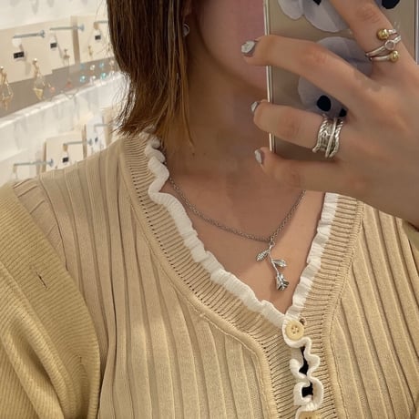 Rose motif necklace（ Silver ）/  2205_NC0143