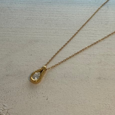 2605NC0391 / Drop stone Necklace（Gold）