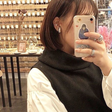 Distortion  Water  Drop  Glossy  Earcuff （Gold） / EC044