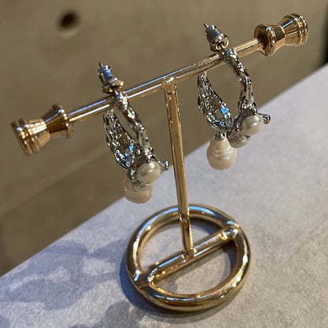 2411PR0733 / Craft hoop pearl Pierce（Silver）