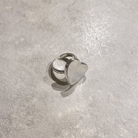2306RG0296 / Curve heart motif ring (Silver)