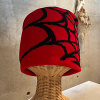 2609HW077(S)  / Spiderweb Knit beanie Cap（Red）