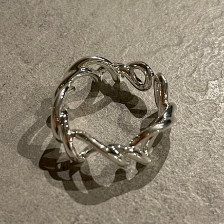 2411RG0536 / Double line twist ring #2（Silver）