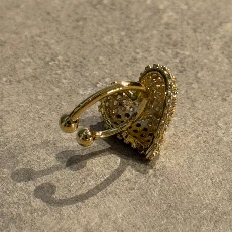 2504EC021 /  mirror ball heart Ear Cuff（Gold）
