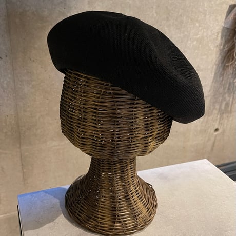2411HW0060(S)/ Piping knit simple beret (Black)