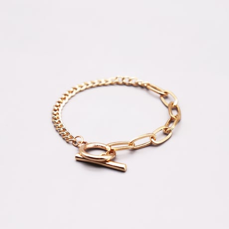 different Chain Mantel Bracelet（Gold）/ 2112_BR0129