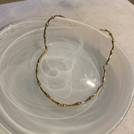 Craft wave design necklace （Gold）/ 2211_NC0164