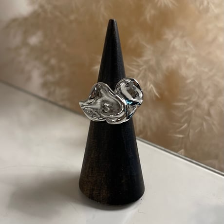 2403RG0417 / Twist metal irregular ring（Silver）