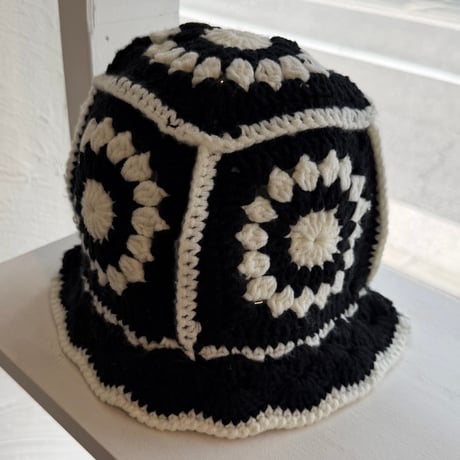 2411KC130003BB(S) / Crochet Knit Hat（Black）