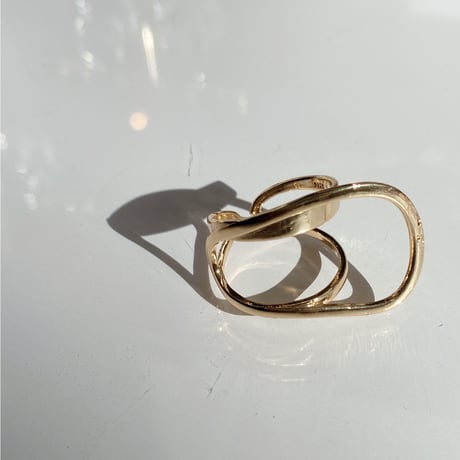 Metal  Side Twisted  ring  （Gold）   /  2201_RG0162