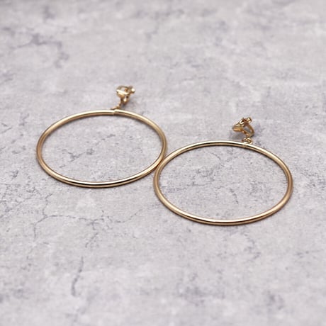 Circle hoop Earrings（Gold1） /  2102_ER053
