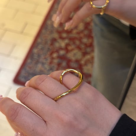 2504RG0617 / 2Way double finger ring（Gold）