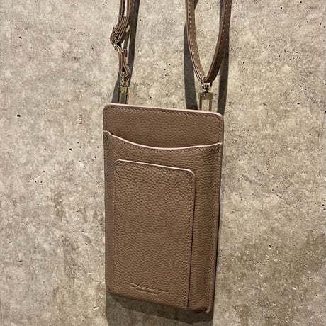 2412GS028（S）/ Genuine leather mulch phone shoulder（Beige）