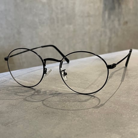 SE26SG_CA014（S） / Metal Round Frame Sunglasses (Black/Clear)
