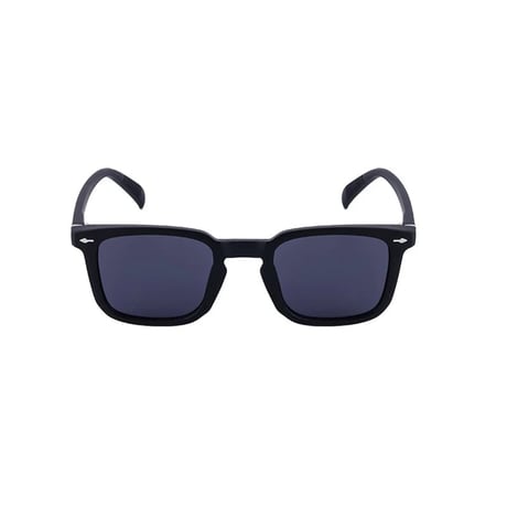 【 Select 】Vintage Rivets Square New Style Sunglasses (Matt Black/Grey)