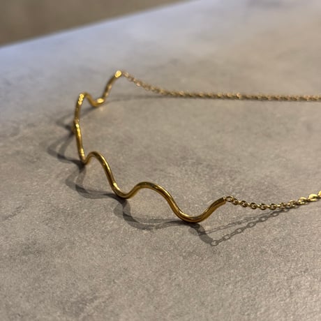 2503NC0320／wave design chain Necklace（Gold）