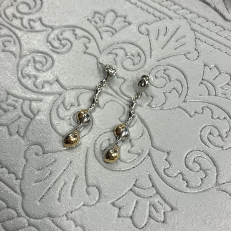 Mix color metal long pierce (Silverka×Gold)  /2212_PR0543