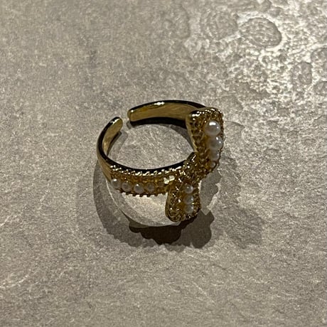 2407RG0500 / Pearl knot twist ring（Gold）