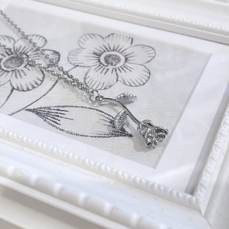 Rose motif necklace（ Silver ）/  2205_NC0143