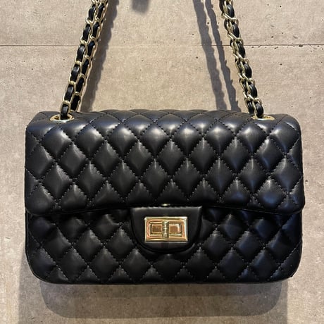 2502BG023(S) / 2Way Chain Quilting Shoulder Bag（Black）