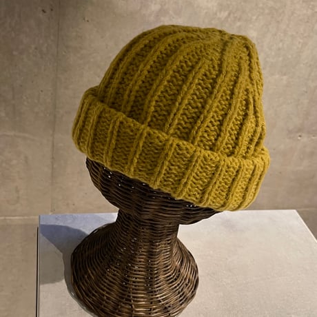 SEL251110BN(S) / Handmade Knit Beanie Hat（Mustard）