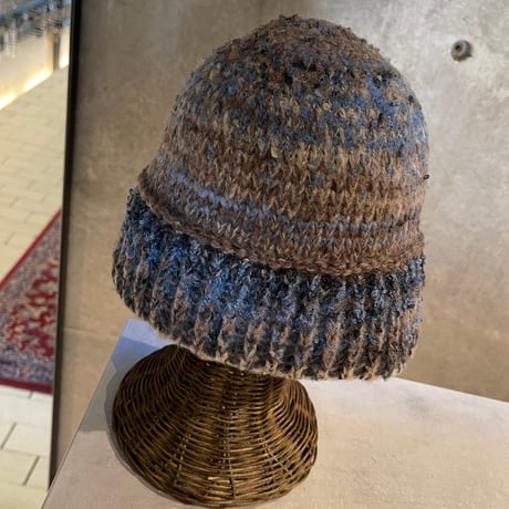 2510HW0107(S)/ Gradation Stripe Knit Bucket Hat（Brown）