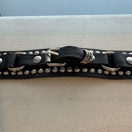 2606BR0139 / Leather Studs Bracelet（Black）