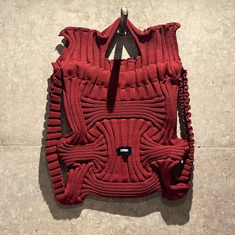 2610BG053(S)  / Shirring knit 2way Bag (Burgundy)