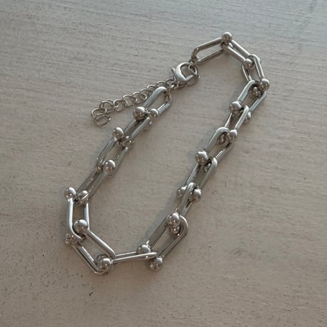 2605BR0128 / Utype chain Bracelet#02（Silver）