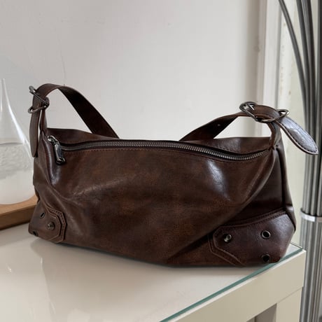 2603BG048(S) / 2Way PU Leather Shoulder Bag (Brown)