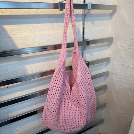 2606BG053(S) / Crochet Mesh Tote Bag (Pink)
