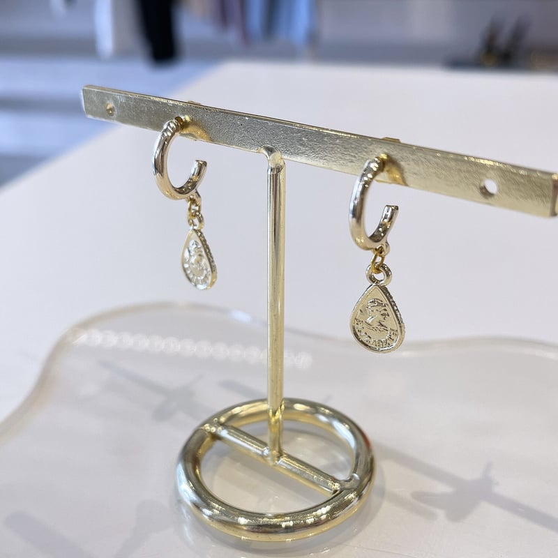 Drop coin Hoop Pierce（Gold） / 2208_PR0502 | Ca