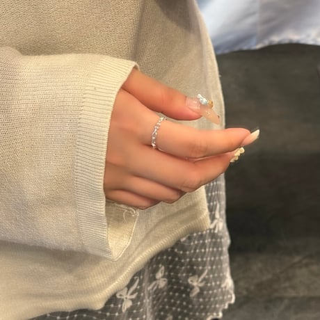 2406RG0487 / Thin chain design ring（Silver）