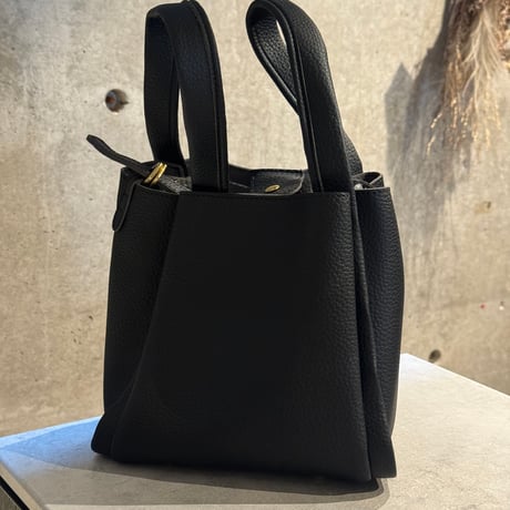 2509BG040(S) / Fake leather 2way sholder bag (Black)