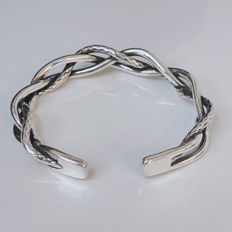【Select】IM25AC_BRL013 / Braided Bangle #2 （Silver）