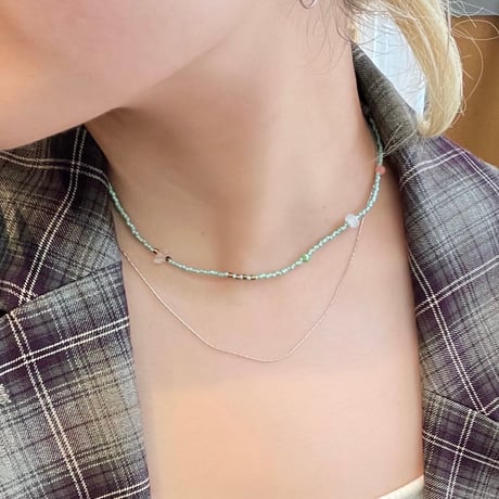 2503NC0324／  double stacking  necklace（Green）