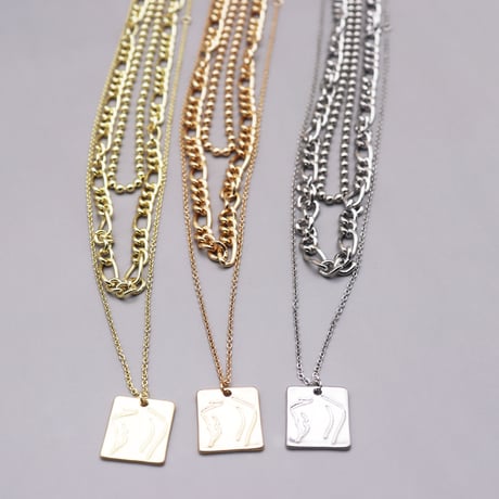 3set  layered chain necklace（Gold #1）/ 2111-NC121