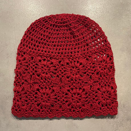 2506HW0093(S) / Crochet lace knit cap（Red）