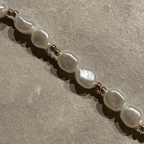 2411NC0268 / Shell heart pearl Necklace（Pearl）