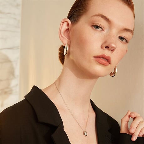 2102-PR007 / Metal Hoop Simple Pierce（GLD / L / 5cm）