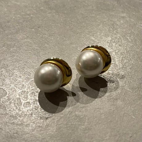 2403PR0667 / Metal pearl round Pierce（Gold）