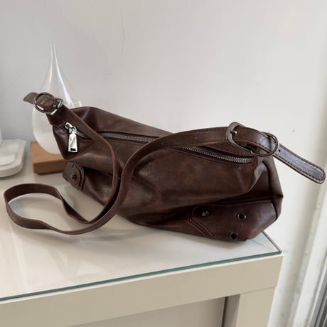 2603BG048(S) / 2Way PU Leather Shoulder Bag (Brown)